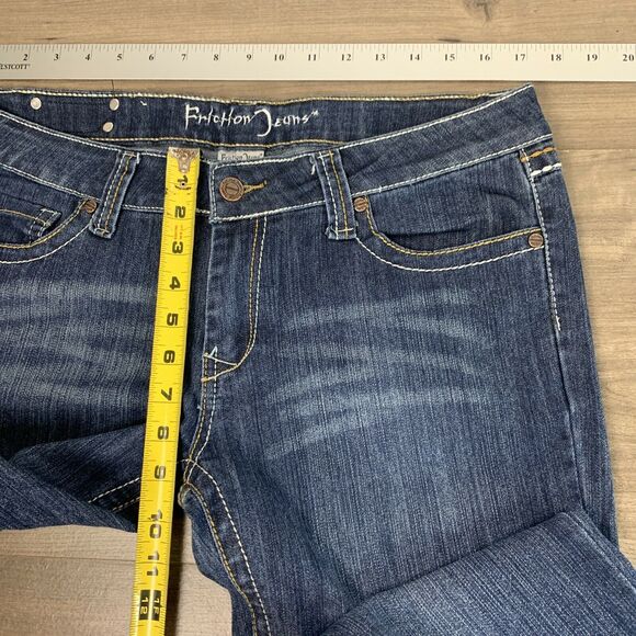 Friction Jeans Womens Junior Straight Leg Size 15 Denim Stretch Flap Pockets - Picture 4 of 9